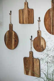 IB Laursen Drevená okrúhla doska s rukoväťou OILED ACACIA WOOD