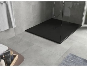 Mexen Hugo, obdĺžniková sprchová vanička SMC 120 x 100 cm, čierna, čierna krytka, 42701012-B