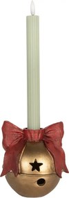 Bronzový antik svietnik rolnička na úzku sviečku - 13*12*13 cm