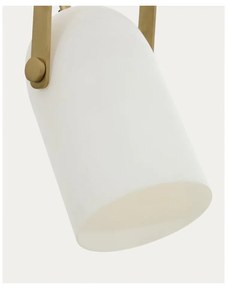 Biele závesné svietidlo so skleneným tienidlom ø 14 cm Reisy – Kave Home