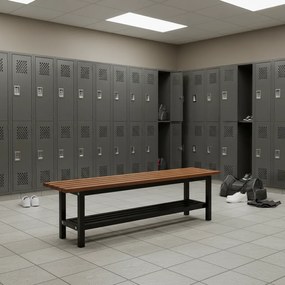 Šatníková lavička SITO, 1500 mm, hnedá