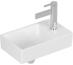 VILLEROY &amp; BOCH Avento závesné umývadielko s otvorom vpravo, bez prepadu, 360 x 220 mm, biela alpská, 43003L01