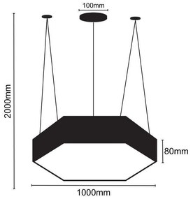 Moderné svietidlo NEDES LED závesné svietidlo 100W LCL7323-H