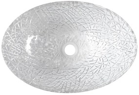 Sapho Sapho, PURUS gravírované sklenené umývadlo na dosku 50x36 cm, číre sklo, TY305CL