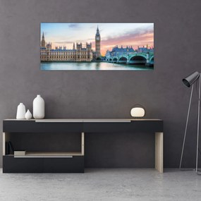 Obraz - Londýn v pastelových farbách (120x50 cm)