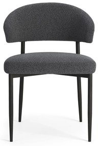IRIS Antracit [Tmavo šedá] (látka Monza 130) - MODERNÁ ČALÚNENÁ STOLIČKA DO OBÝVAČKY/ PODKROVNEJ JEDÁLNE