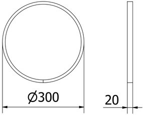 Mexen Loft, okrúhle kúpeľňové zrkadlo 30 cm, farba rámu brúsená oceľ, 9850-030-030-000-10