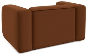 Oranžové/hnedé zamatové kreslo Ekahi – Makamii