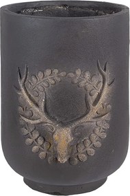 Granitový antik kvetináč s jeleňom Deer - Ø 23*31 cm