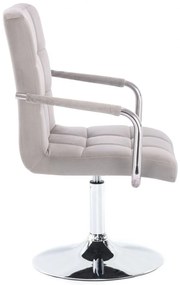 LuxuryForm DESIGN Stolička VERONA VELUR na striebornom tanieri - svetlo šedá