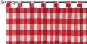 Krátky záves na pútkach farba produktu červená látka vzorované