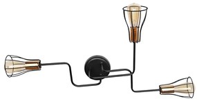 Prisadený luster TUBE II 3xE27/15W/230V čierna