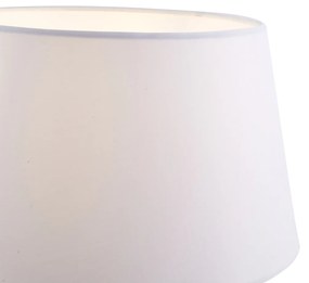 Stojaca lampa bronzová s bielym tienidlom a nastaviteľnou lampou na čítanie - Ladas