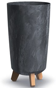 Plastový kvetináč na nožičkách DGTL200E 19,5 cm - antracit
