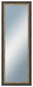 DANTIK - Zrkadlo v rámu, rozmer s rámom 50x140 cm z lišty ZVRATNÁ modrozlatá plast (3068)