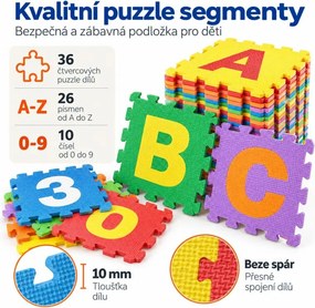 GAMES PLANET Penové puzzle čísla a písmená, 86 kusov