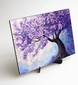 DUBLEZ | Fialový obraz na stenu - Strom plný kvetov