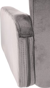 Barová stolička Los Angeles - zamat, chróm rám - šedá