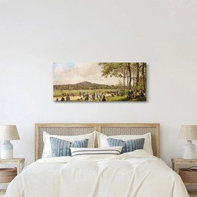 Obraz - French 19th Century, Race Course at Longchamps, reprodukcia (120x50 cm)