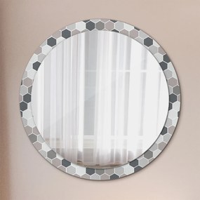 Okrúhle ozdobné zrkadlo Šesťuholník fi 100 cm