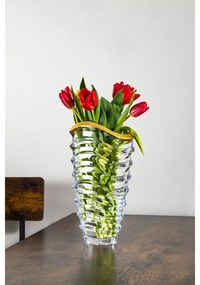 KRIŠTÁĽOVÁ VÁZA BOHEMIA PRESTIGE WAVE MATT GOLD 340MM