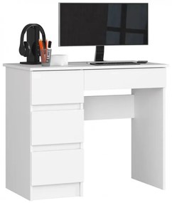 Počítačový stôl A7 biely ľavý