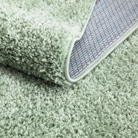 Dekorstudio Shaggy okrúhly koberec CITY 500 zelený Priemer koberca: 80cm