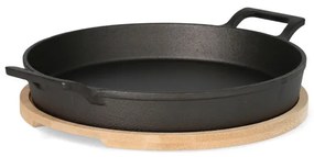 Liatinová panvica s bambusovou podložkou ANDREAS čierna ALL 976968