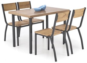 Jedálenský set Milton dub prírodný/čierny