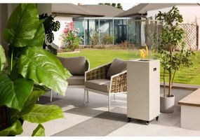 Planika Faro GAS - Vonkajší plynový krb 142x36 cm 8kW biela + ochranný kryt