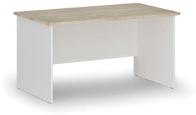 Kancelársky písací stôl rovný PRIMO WHITE, 1400 x 800 mm, biela/dub prírodný