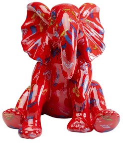 Elephant Dots dekorácia červená 18 cm