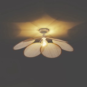 Japandi stropné svietidlo krémové s ľanovým tienidlom - Aisha