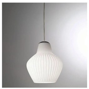 SIRU - Luster na lanku LONDON 1xE27/60W/230V biela/lesklý chróm benátske sklo