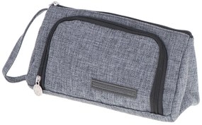 KIK Školský peračník s dvojitým vreckom vanity case sivý