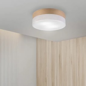 Stropné svietidlo SIRJA WOOD 2xE27/15W/230V pr. 45 cm biela/dub