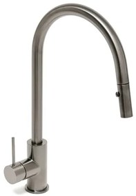 Drezová batéria SAT Aurum s vyťahovacou spŕškou, 2 prúdy brúsený gun metal SATBAUR286BGM, 1 ks