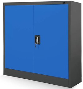 Kancelárska skriňa Beata kovová antracit/modrá