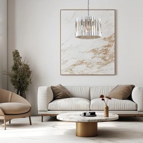 EUlight Luster Ritz, 1x krištáľové/chrómové kovové tienidlo, (fi 42cm), ch