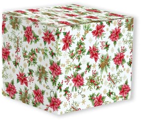 Bielo červená vianočná misa na šalát 23cm