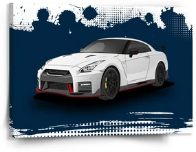 Sablio Obraz Nissan GTR 35 Modrý - 150x110 cm