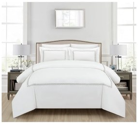 Biele obliečky na jednolôžko z bavlneného saténu s plachtou/6-dielne 140x200 cm Whispered Serenity – Mila Home Luxury