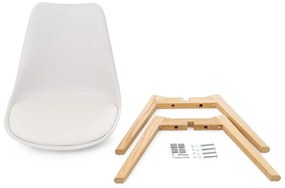 Súprava 2 bielych stoličiek s bukovými nohami Bonami Essentials Retro