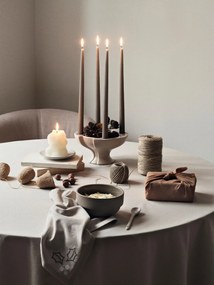 Broste Vyšívaný obrúsok Fryd Light Warm Grey – set 4 ks