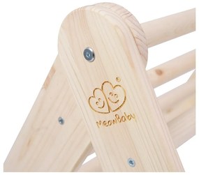 Ružový/v prírodnej farbe pikler trojuholník z borovicového dreva 61x60x60 cm Montessori – Meowbaby