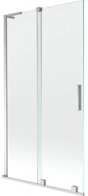 Mexen Velar L, 2-krídlová posuvná vaňová zástena 100 x 150 cm, 8mm číre sklo, chrómový profil, 896-100-003-01-01