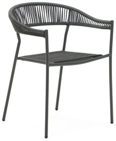 Sivé jedálenské stoličky z umelého ratanu v súprave 4 ks Futadera – Kave Home