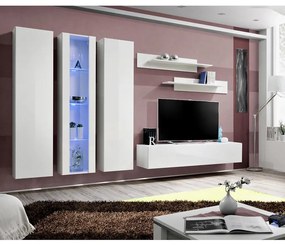 Obývacia stena Fly C4+sklo biely