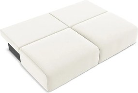 Krémovobiela zamatová rozkladacia/s úložným priestorom pohovka 216 cm Kalena – Makamii