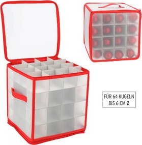 VERK GROUP Vianočný úložný box na banky, gule a vianočné ozdoby, na 64 kusov
